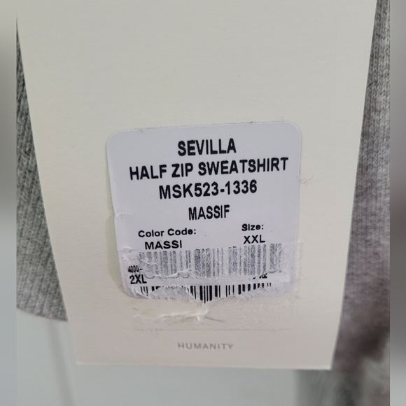 NWT Citizens of Humanity Sevilla Half Zip Sweatshirt Grey Size XXL Men's - Picture 9 of 16